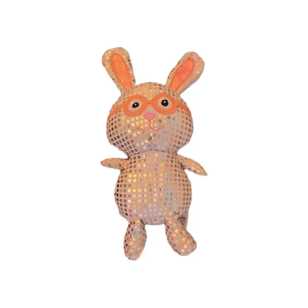 Way to Celebrate Walmart Stuffed Plush Gold Orange Bling Disco Bunny 12 Inch